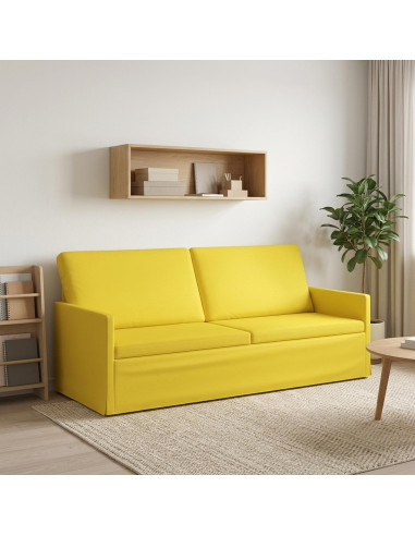 Divano a 3 posti Giallo Chiaro 190 x 81 x 82 cm Tessuto