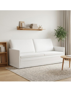 Divano a 3 posti Bianco 190 x 81 x 82 cm Tessuto