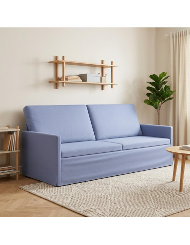 Divano a 3 posti Blu jeans 190 x 81 x 82 cm Tessuto