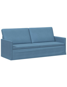 Divano a 3 posti Blu 190 x 81 x 82 cm Tessuto in Cords 2