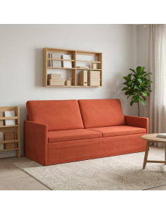 Divano a 3 posti Rosso Arancio 190 x 81 x 82 cm