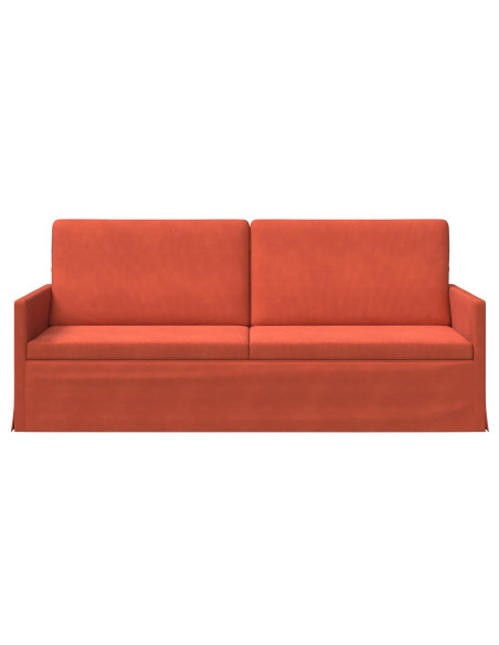 Divano a 3 posti Rosso Arancio 190 x 81 x 82 cm