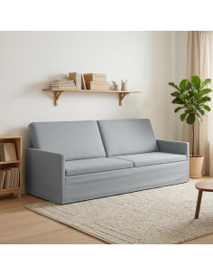 Divano a 3 posti Grigio Chiaro 220 x 81 x 82 cm Tessuto