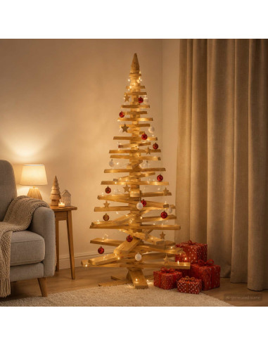 Albero di Natale in legno KOTKA 180 cm Legno Massello di Pino