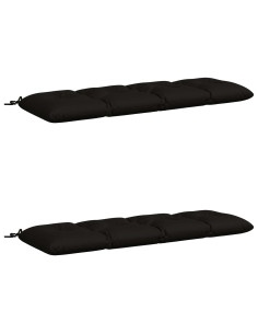 Cuscini per Panchina a 2 Pezzi VIANEN 100% Poliestere Nero 2