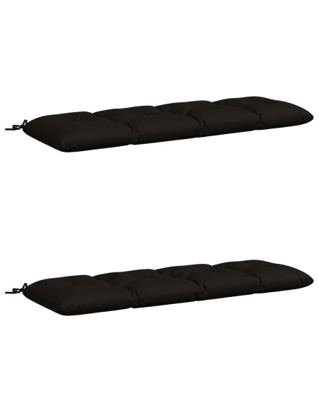 Cuscini per Panchina a 2 Pezzi VIANEN 100% Poliestere Nero