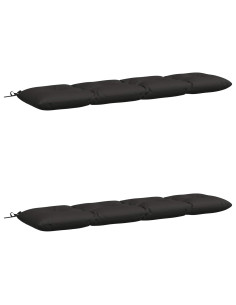 Cuscini per Panchina a 2 Pezzi VIANEN 100% Poliestere Nero 2