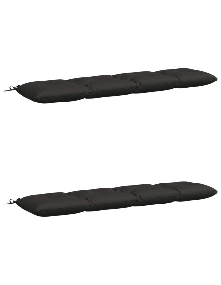 Cuscini per Panchina a 2 Pezzi VIANEN 100% Poliestere Nero