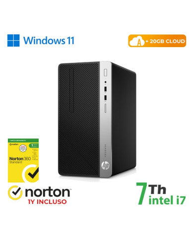 RINOVO PC HP 400-600 G3 Tower i7- 7X00 DDR4 8GB SSD256GB W11 CLOUD20GB Grade A 1Y Warranty NORTON