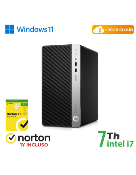 RINOVO PC HP 400-600 G3 Tower i7- 7X00 DDR4 8GB SSD256GB W11 CLOUD20GB Grade A 1Y Warranty NORTON