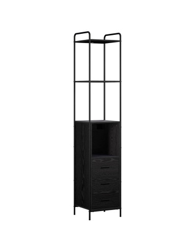 Set di Armadi da Bagno 4 pz Rovere Nero 40 x 36 x 200,5 cm