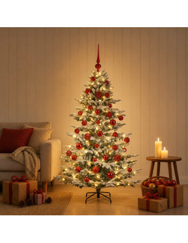 Albero di Natale artificiale con palline 150 cm 150 LED