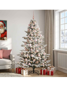 Albero di Natale artificiale con palline 240 cm 300 LED