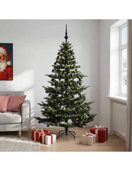 Albero di Natale artificiale con palline 180 cm 300 LED