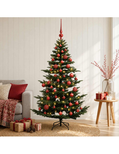 Albero di Natale artificiale con palline 150 cm 150 LED