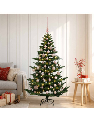 Albero di Natale artificiale con palline 120 cm 150 LED