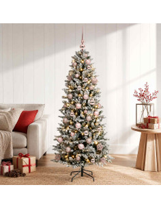 Albero di Natale artificiale con palline 120 cm 150 LED