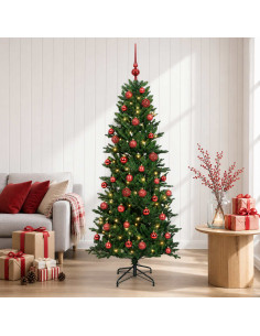 Albero di Natale artificiale con palline 120 cm 150 LED
