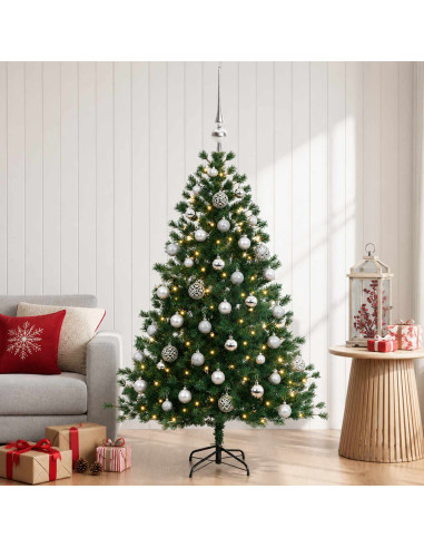 Albero di Natale artificiale con palline 150 cm 150 LED