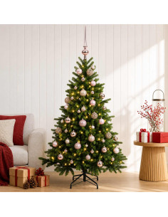 Albero di Natale artificiale con palline 150 cm 150 LED