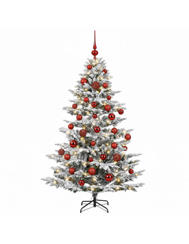 Albero di Natale artificiale con palline 150 cm 150 LED