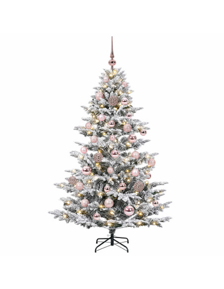Albero di Natale artificiale con palline 150 cm 150 LED
