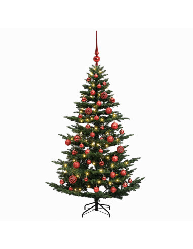 Albero di Natale artificiale con palline 120 cm 150 LED