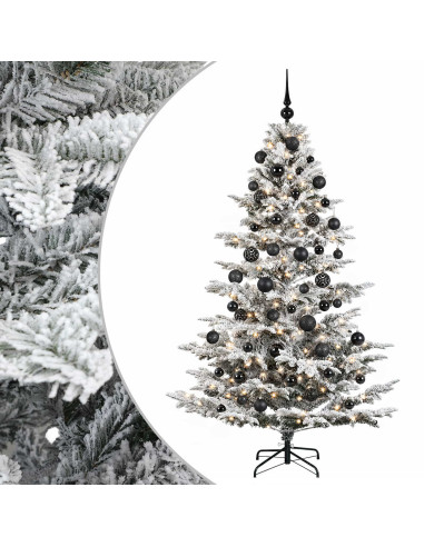 Albero di Natale artificiale con palline 210 cm 300 LED