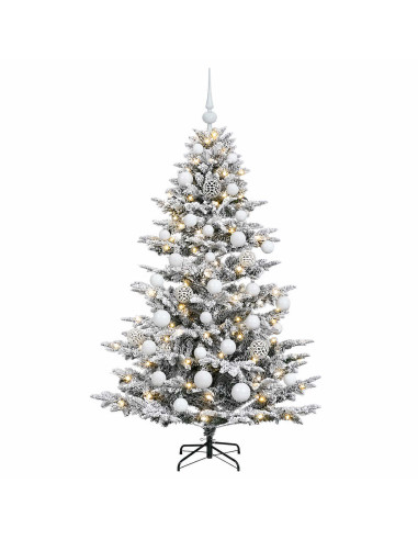 Albero di Natale artificiale con palline 150 cm 150 LED