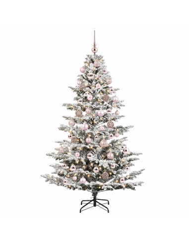 Albero di Natale artificiale con palline 240 cm 300 LED