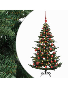 Albero di Natale artificiale con palline 150 cm 150 LED 2