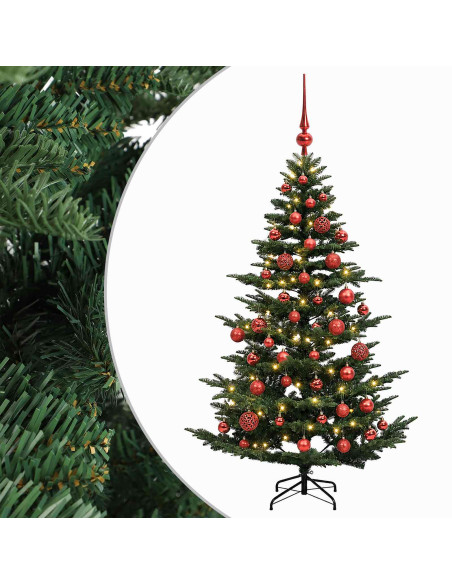 Albero di Natale artificiale con palline 150 cm 150 LED