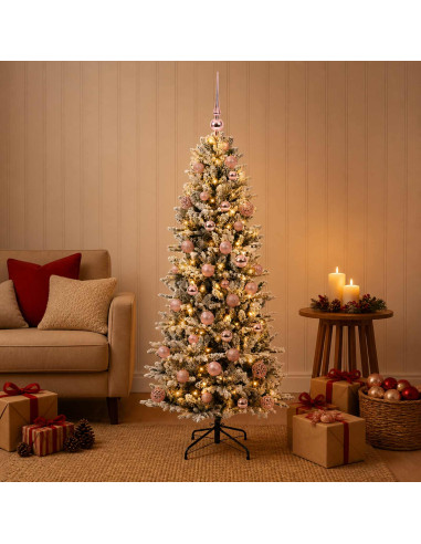 Albero di Natale artificiale con palline 120 cm 150 LED