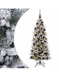 Albero di Natale artificiale con palline 120 cm 150 LED 2