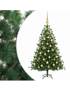 Albero di Natale artificiale con palline 150 cm 150 LED 2