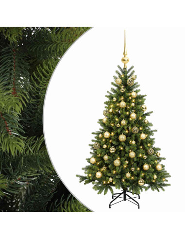Albero di Natale artificiale con palline 150 cm 150 LED