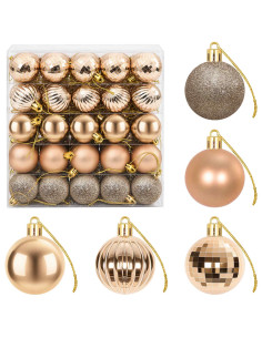 Set di Palline di Natale 100 pz Oro rosa 4 cm Polistirolo