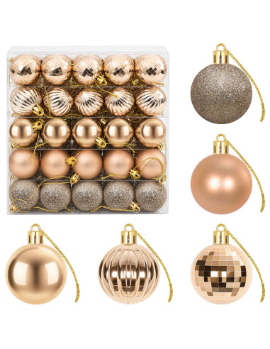 Set di Palline di Natale 100 pz Oro rosa 4 cm Polistirolo