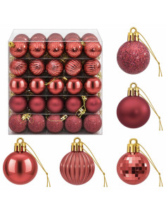 Set di Palline di Natale 150 pz Rosso Vino 3 cm Polistirolo