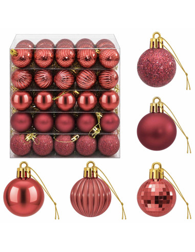 Set di Palline di Natale 150 pz Rosso Vino 3 cm Polistirolo
