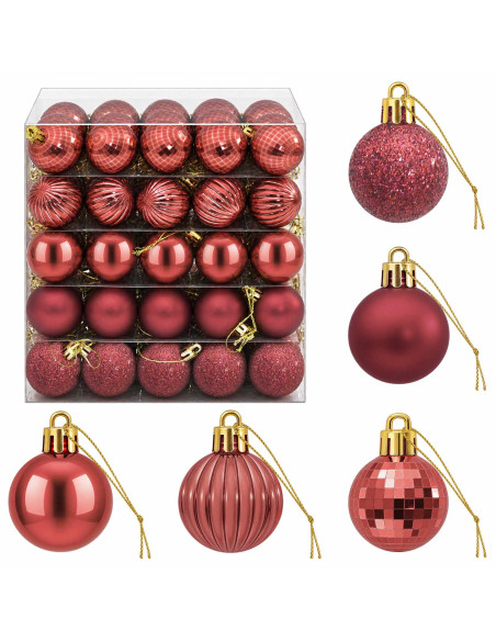 Set di Palline di Natale 150 pz Rosso Vino 3 cm Polistirolo