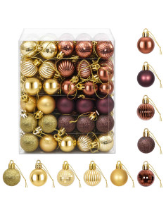 Set di Palline di Natale 150 pz Marrone e oro 3 cm Polistirolo