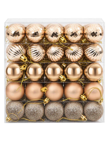 Set di Palline di Natale 100 pz Oro rosa 4 cm Polistirolo