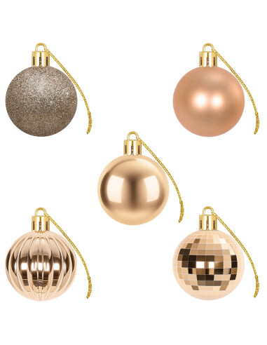 Set di Palline di Natale 100 pz Oro rosa 4 cm Polistirolo