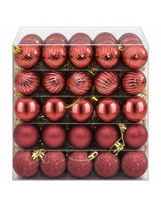 Set di Palline di Natale 150 pz Rosso Vino 3 cm Polistirolo 2