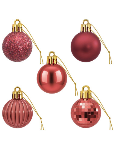 Set di Palline di Natale 150 pz Rosso Vino 3 cm Polistirolo