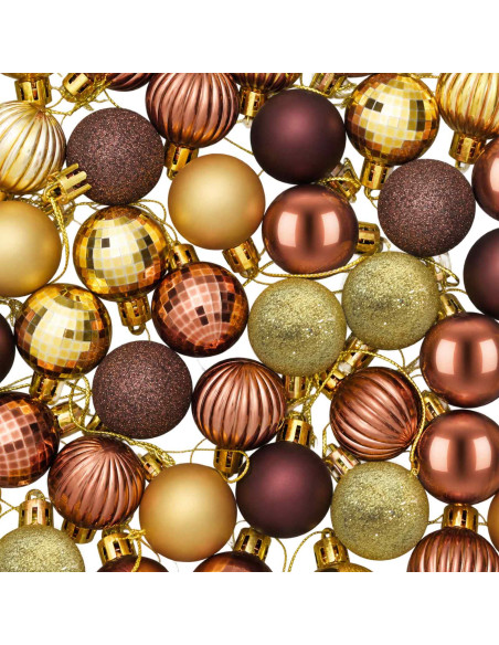 Set di Palline di Natale 150 pz Marrone e oro 3 cm Polistirolo
