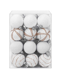 Set di Palline di Natale 36 pz Bianco 6 cm Polistirolo 2