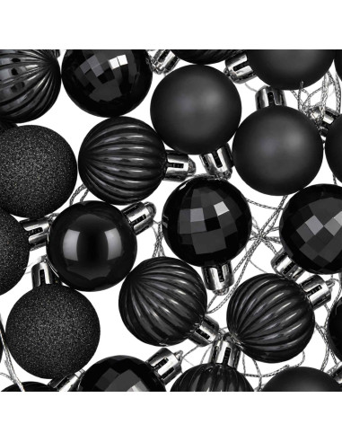 Set di Palline di Natale 150 pz Nero 3 cm Polistirolo