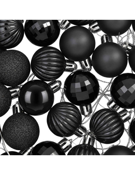 Set di Palline di Natale 150 pz Nero 3 cm Polistirolo